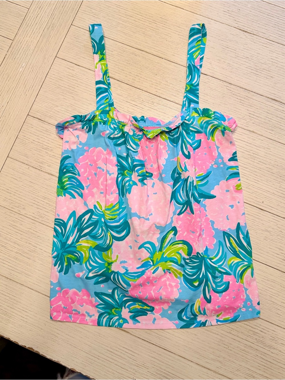 Lilly Pulitzer S jia tank top - blue ibiza pineapple shake | NWOT